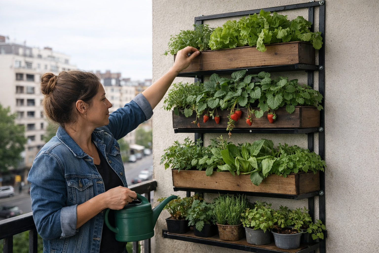Potager vertical urbain permettant d'économiser 70% d'espace pour cultiver légumes et plantes en ville